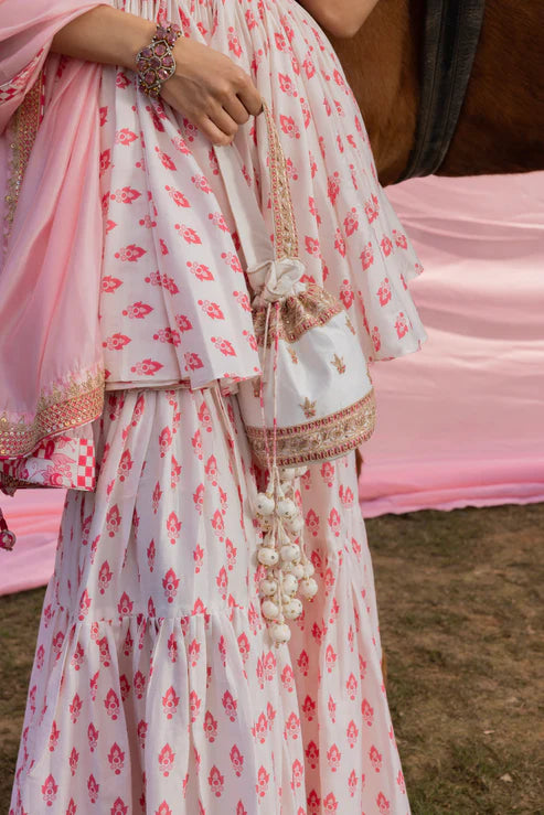 Ivory and Masoom Gulabi Kedia Set