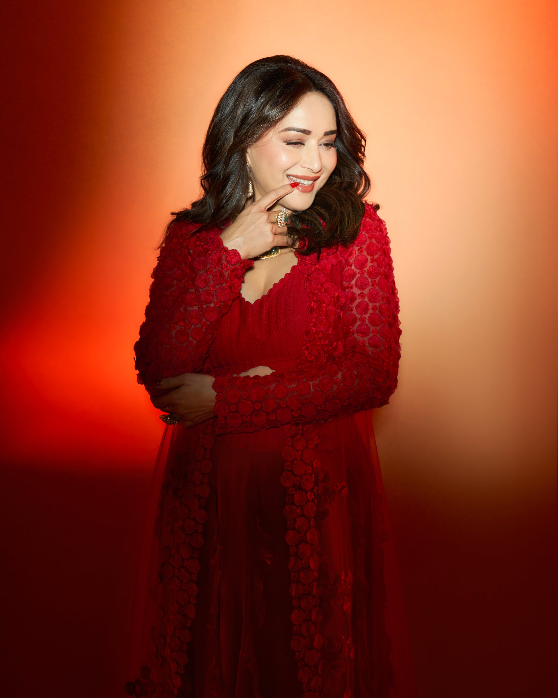 Madhuri Dixit Nene in Ruhi Cape Set