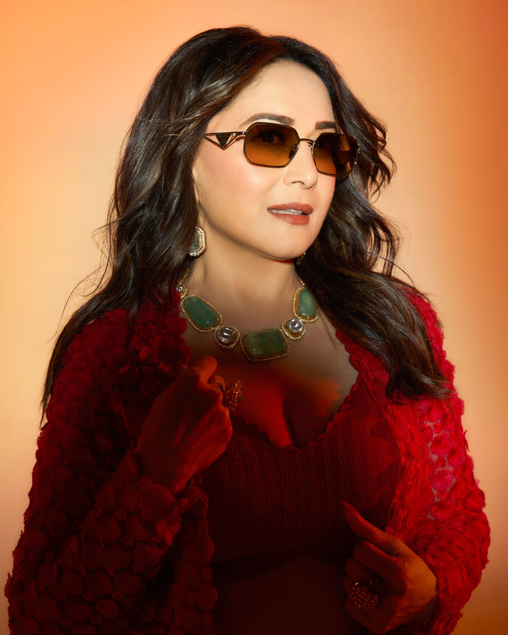 Madhuri Dixit Nene in Ruhi Cape Set