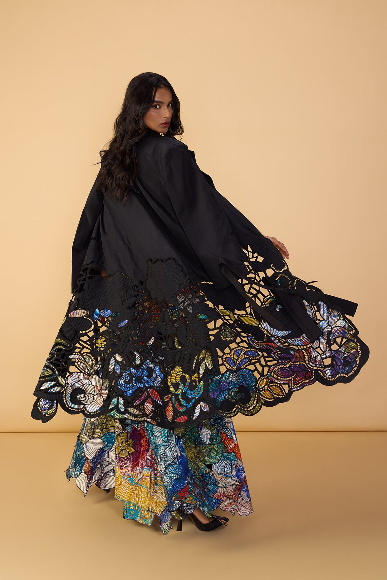 Denzel Trench, Larissa Corset Blouse & Zoya Lehenga Skirt