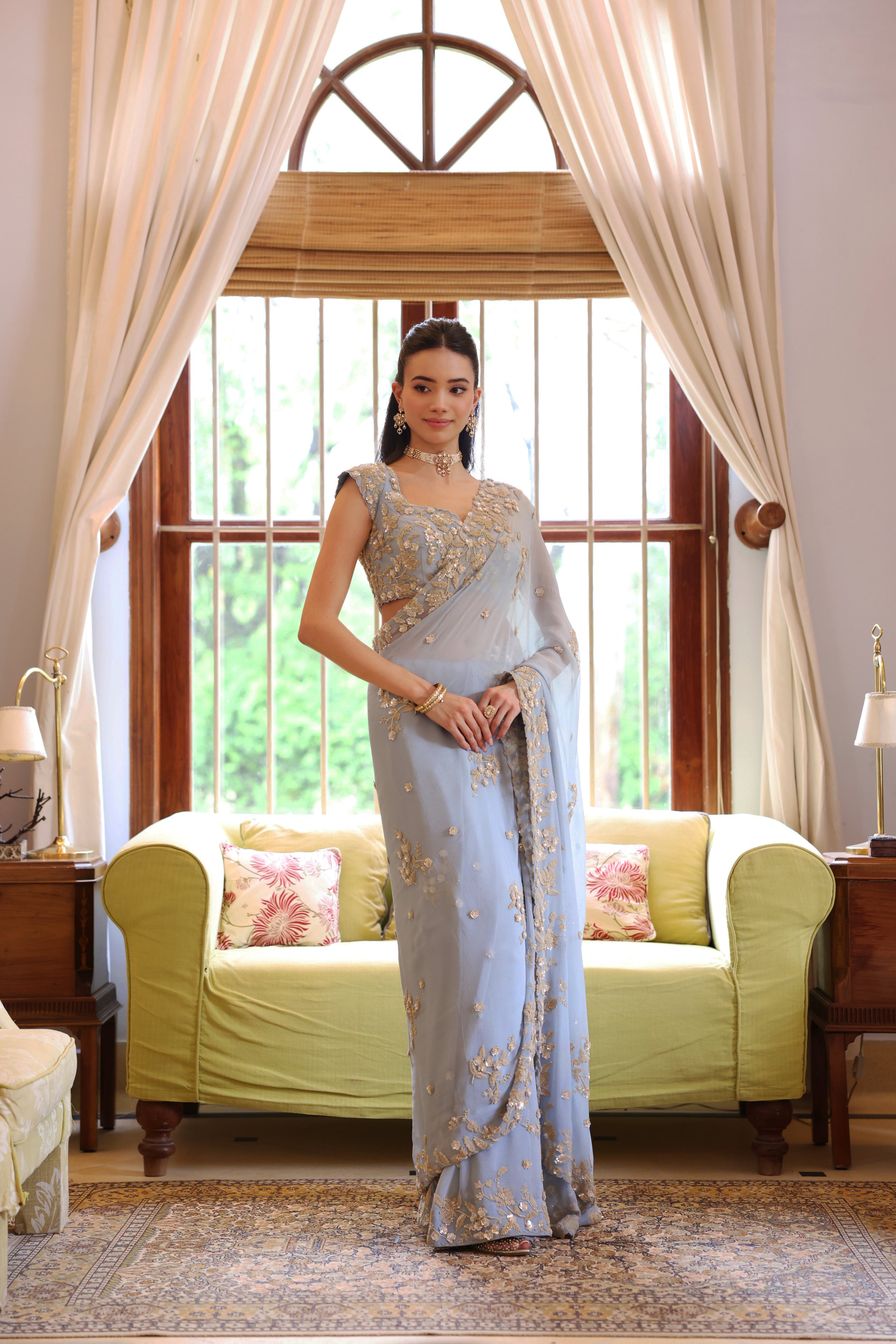 ICE BLUE LUNA SAREE
