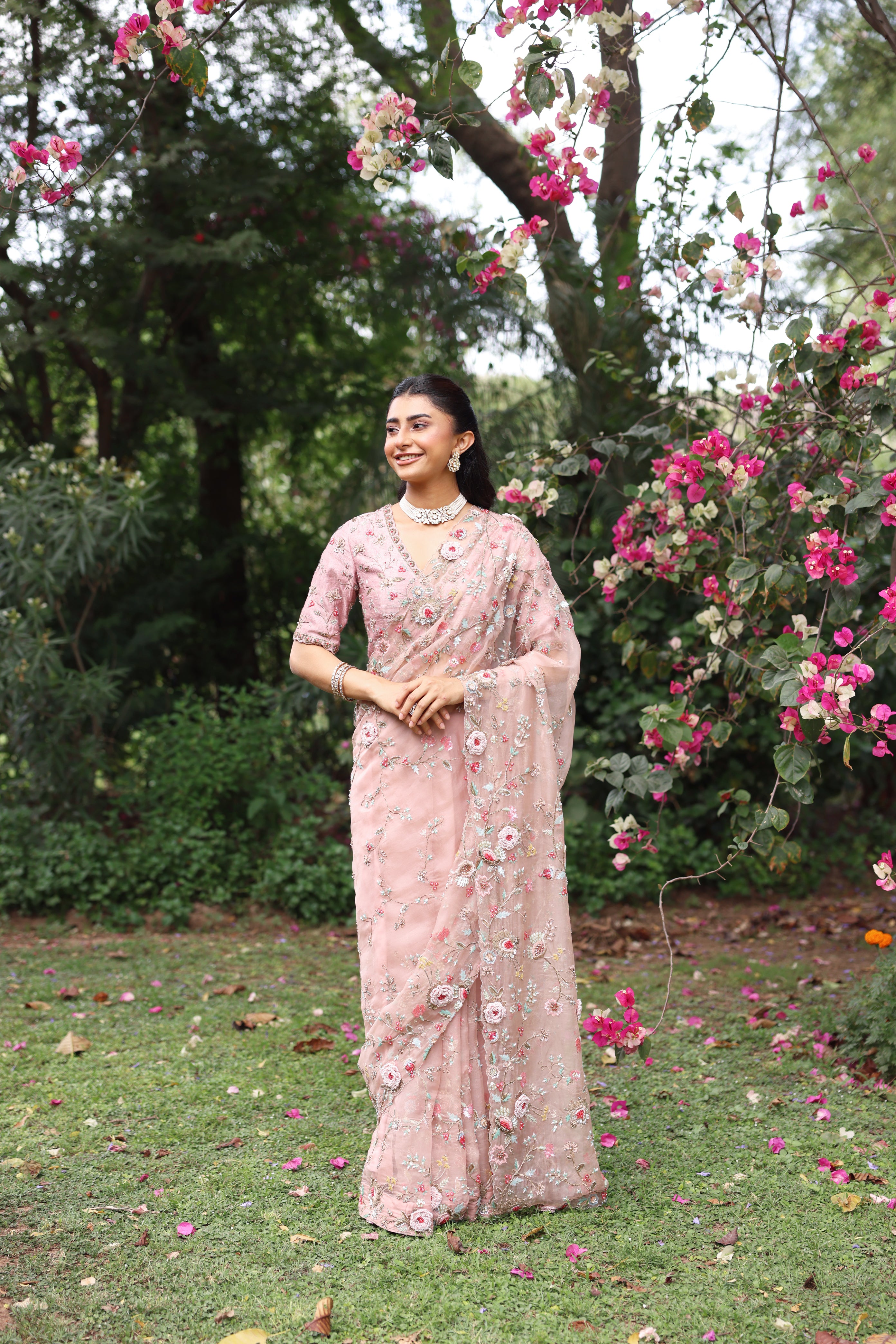 PINK FARIA SAREE