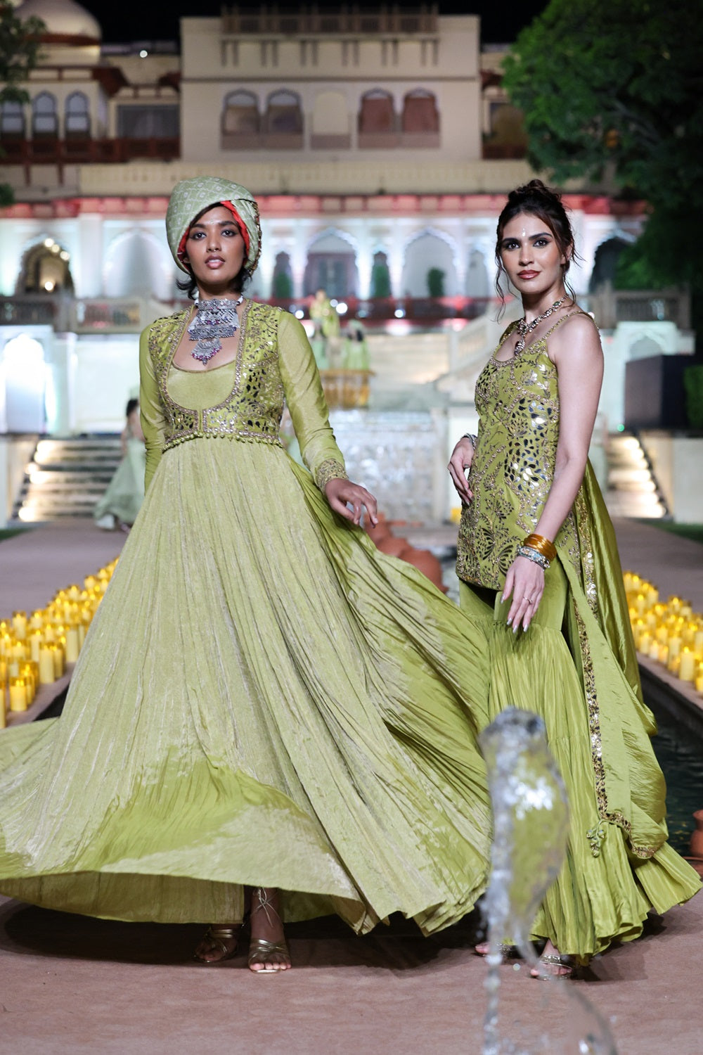 Dry Heena Green Anarkali Set