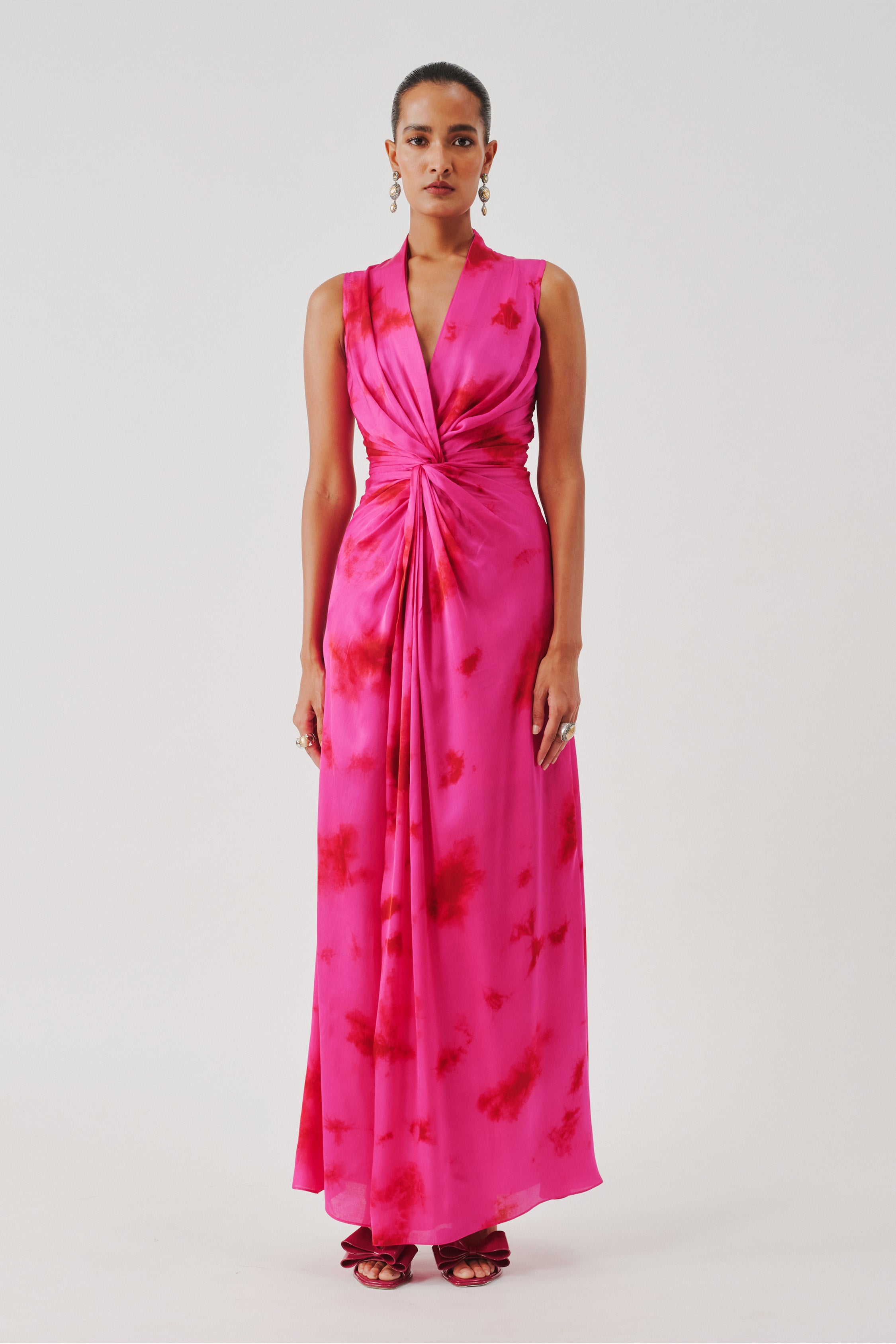 Kiara Draped Dress in Pink