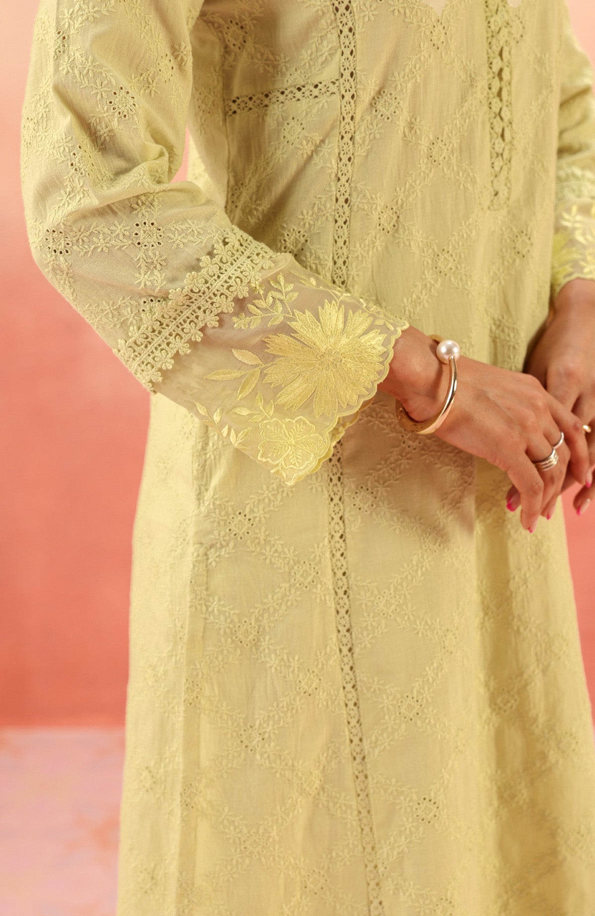 MAIRA GREEN SCHIFFLI EMBROIDERED KURTA SET