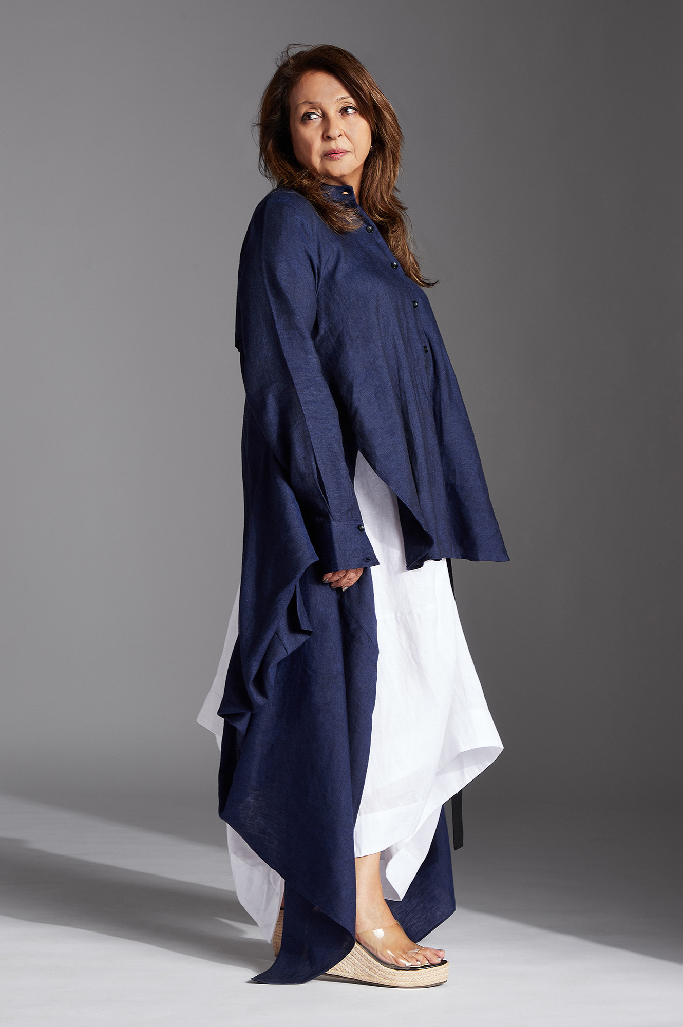 Elva Shirt in Blue Linen