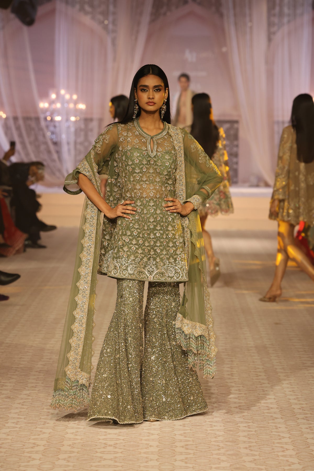 Ira Tunic with Stella Sharara & Net Diana Dupatta