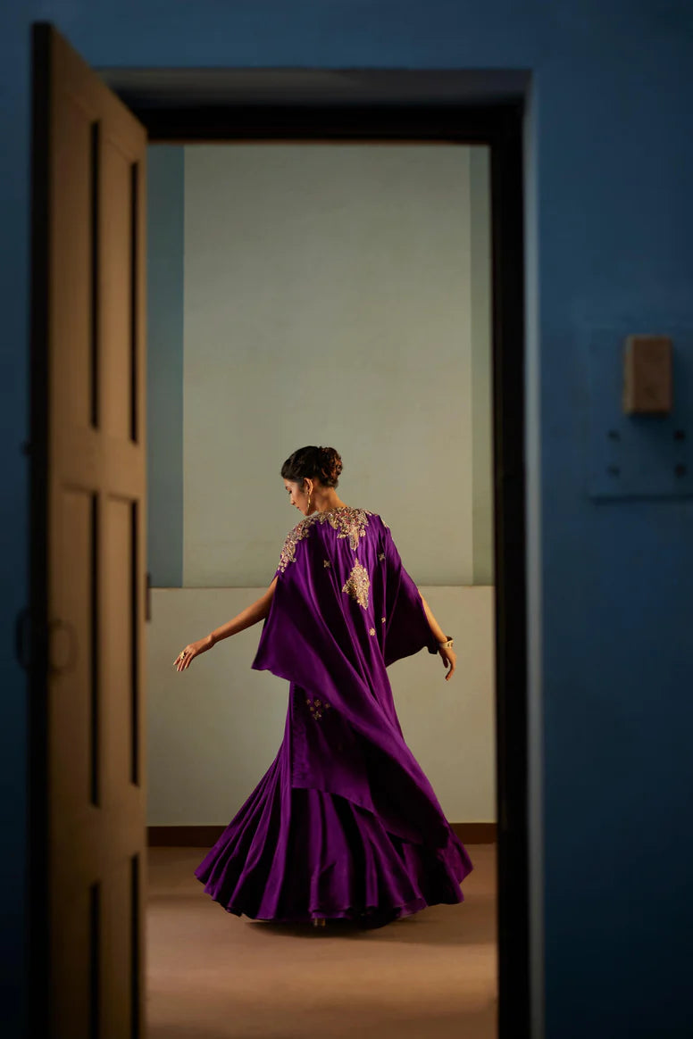 Violet Juhi Cape Set