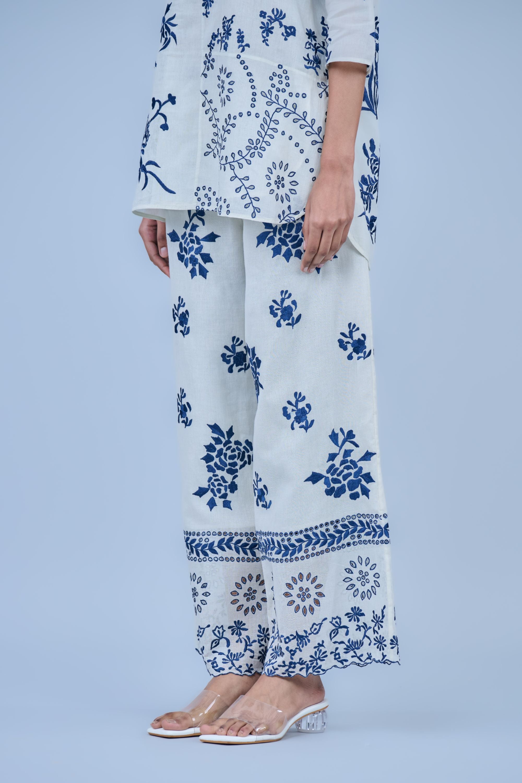 Ecru Spc Handloom Cotton Pant