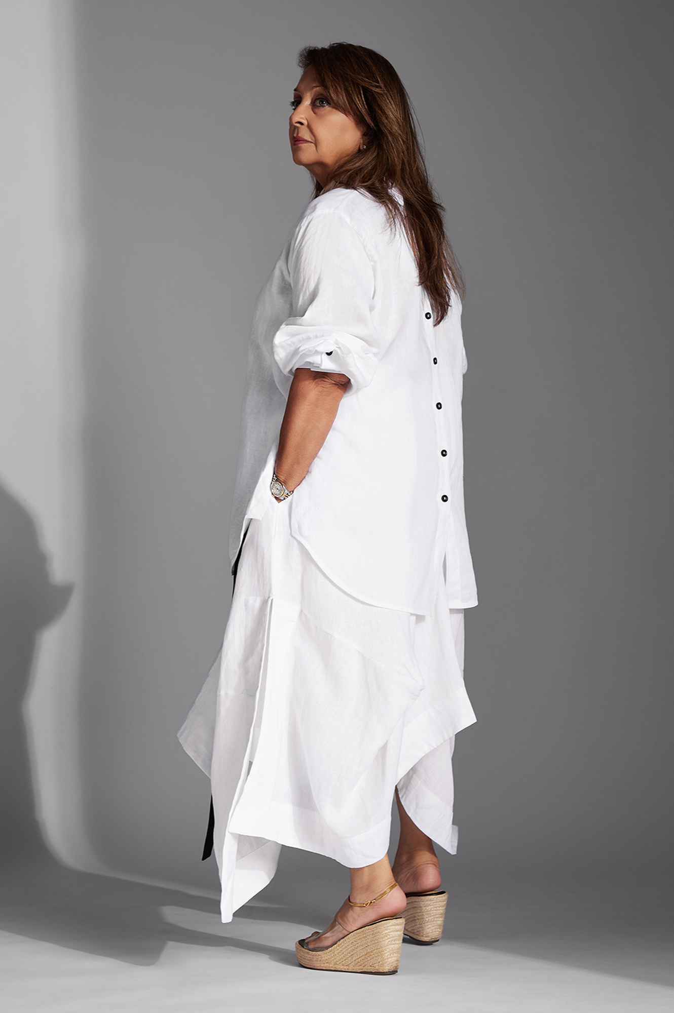 Leor Shirt in White Linen
