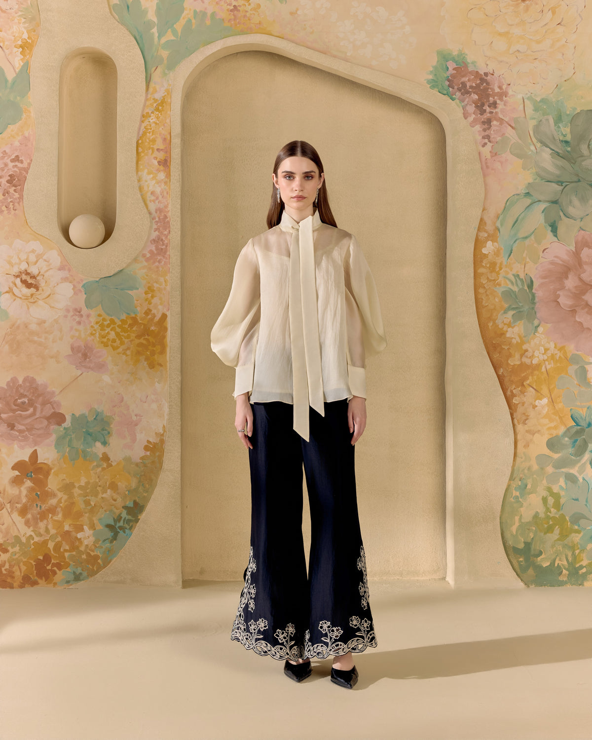 Ivory Tieup Detail Shirt