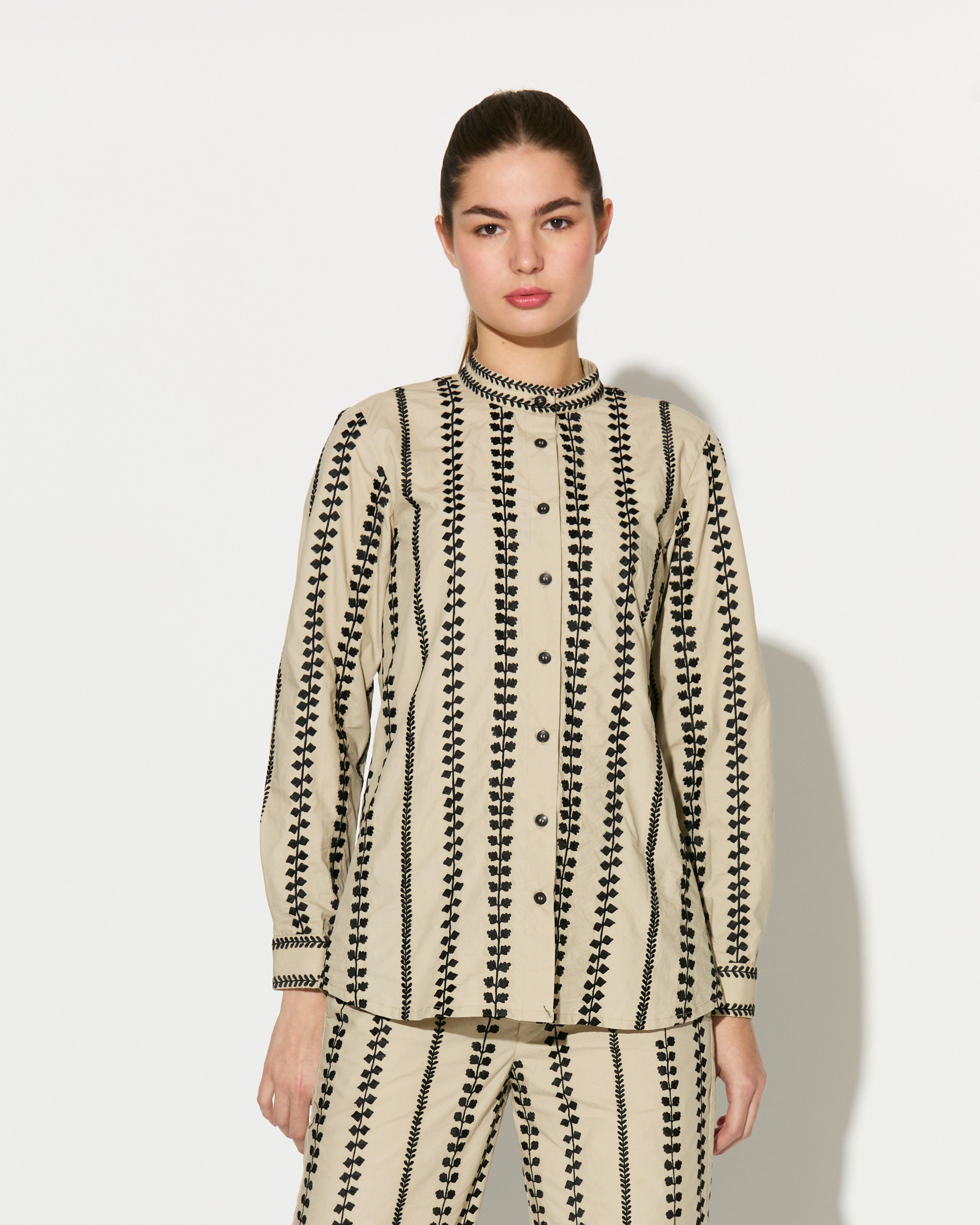 BEIGE EMBROIDERED SHIRT