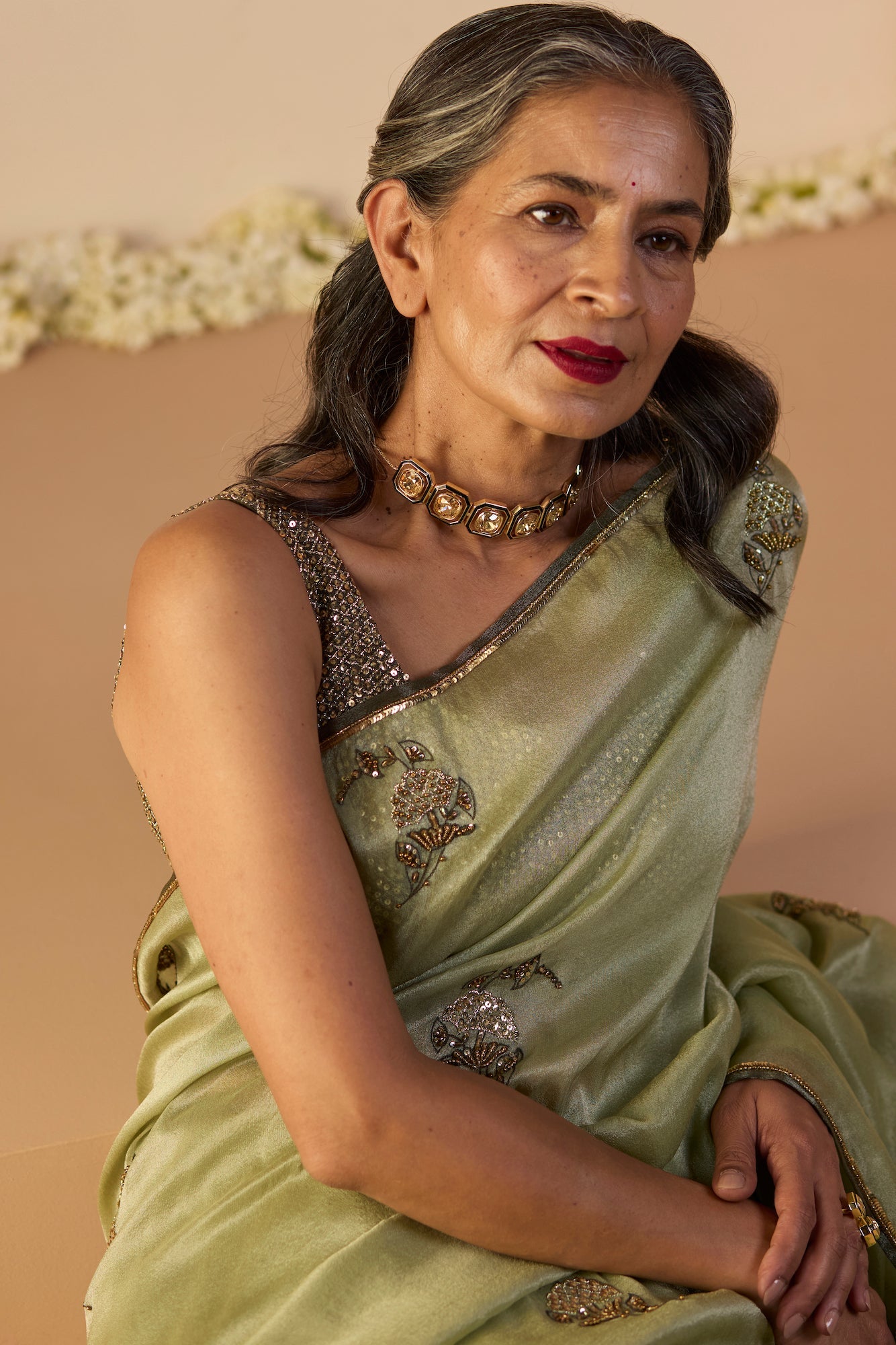 Luxurious Green Tissue Silk Saree with Unstitched Blouse, Festive Elegance