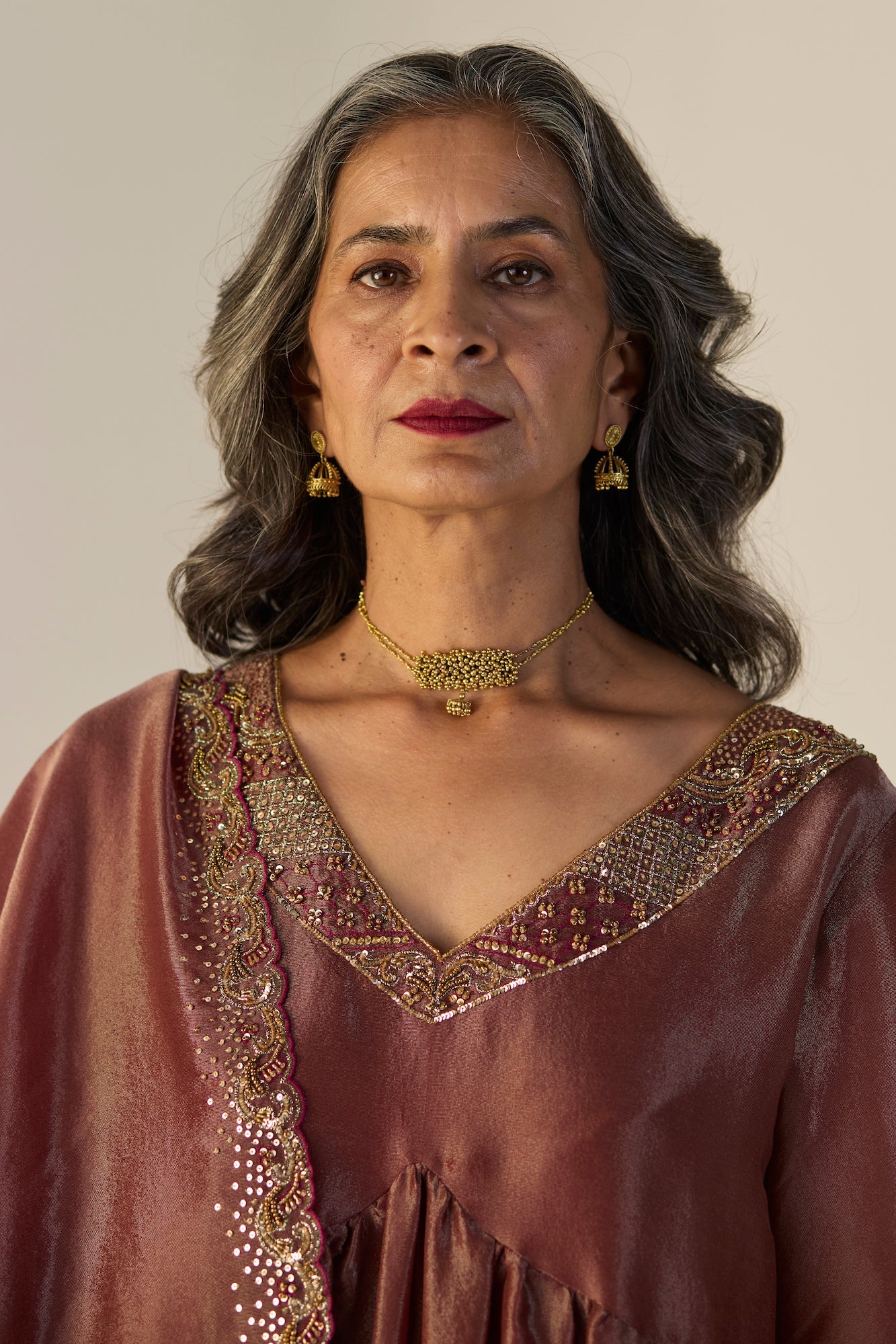 Elegant Rust Tissue Silk Lehenga Set: Kurta Skirt Dupatta Ensemble