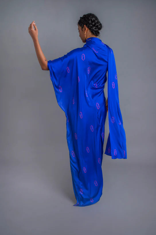 Silk Knot Tie-dye Scarf Dress