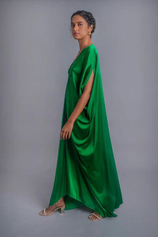 Silk Top Knot Kaftan Dress