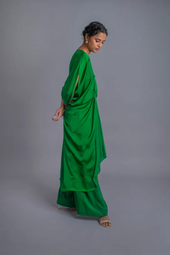 Silk Front Knot Kaftan Set