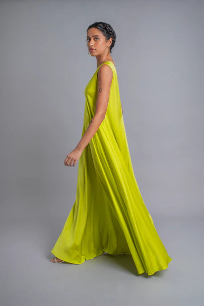 Lime Silk Jumpsuit
