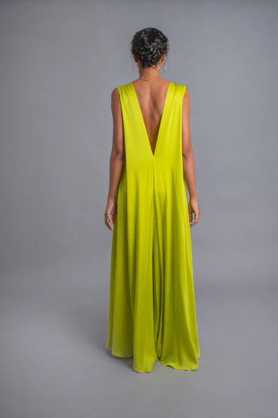 Lime Silk Jumpsuit