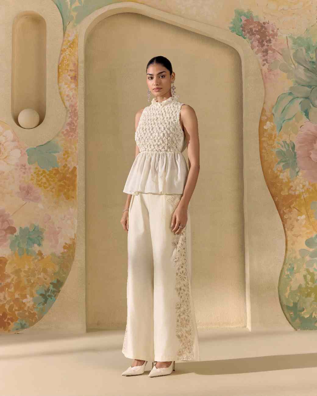 Ivory Shirred Top