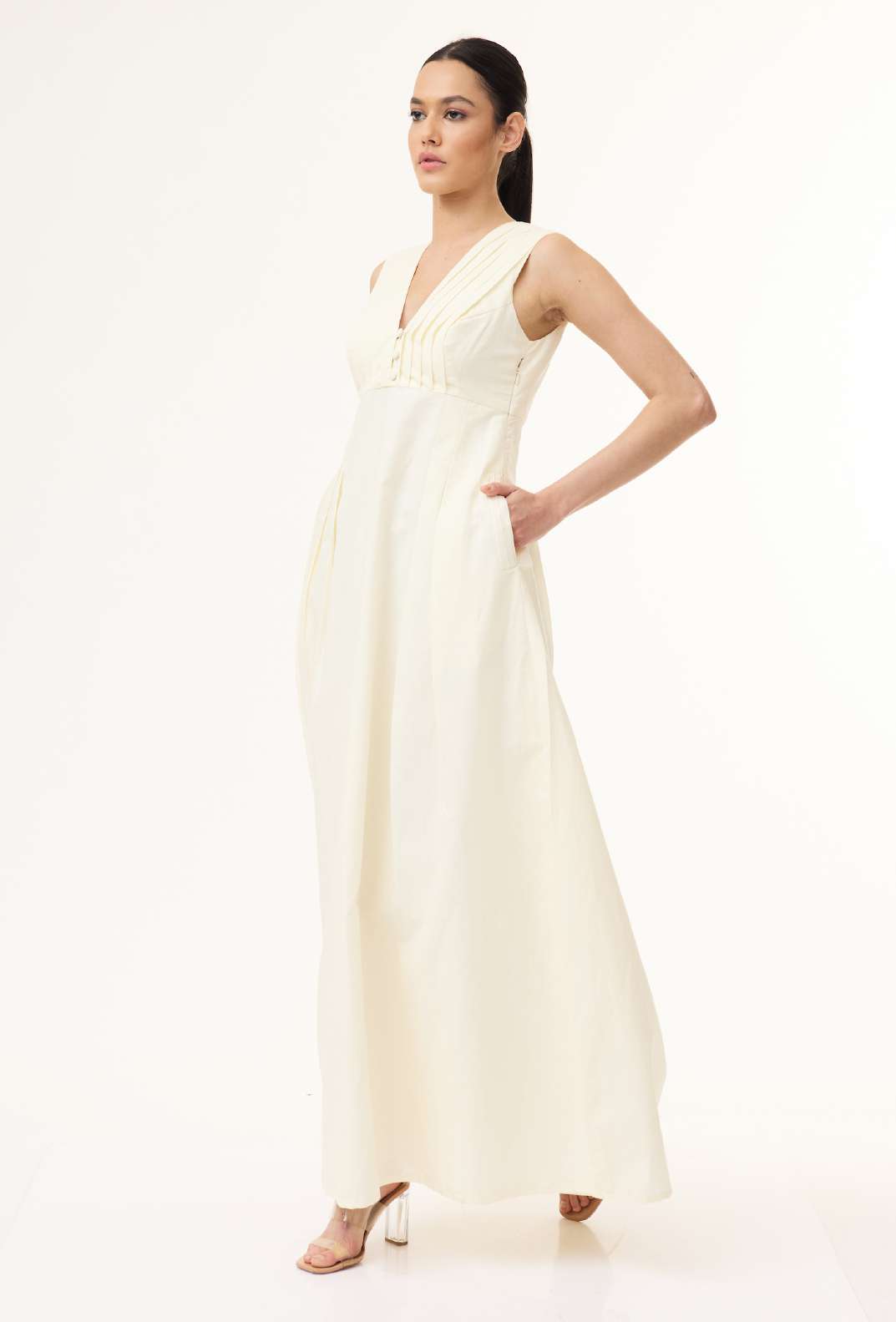OFF WHITE PLEATED DRESS