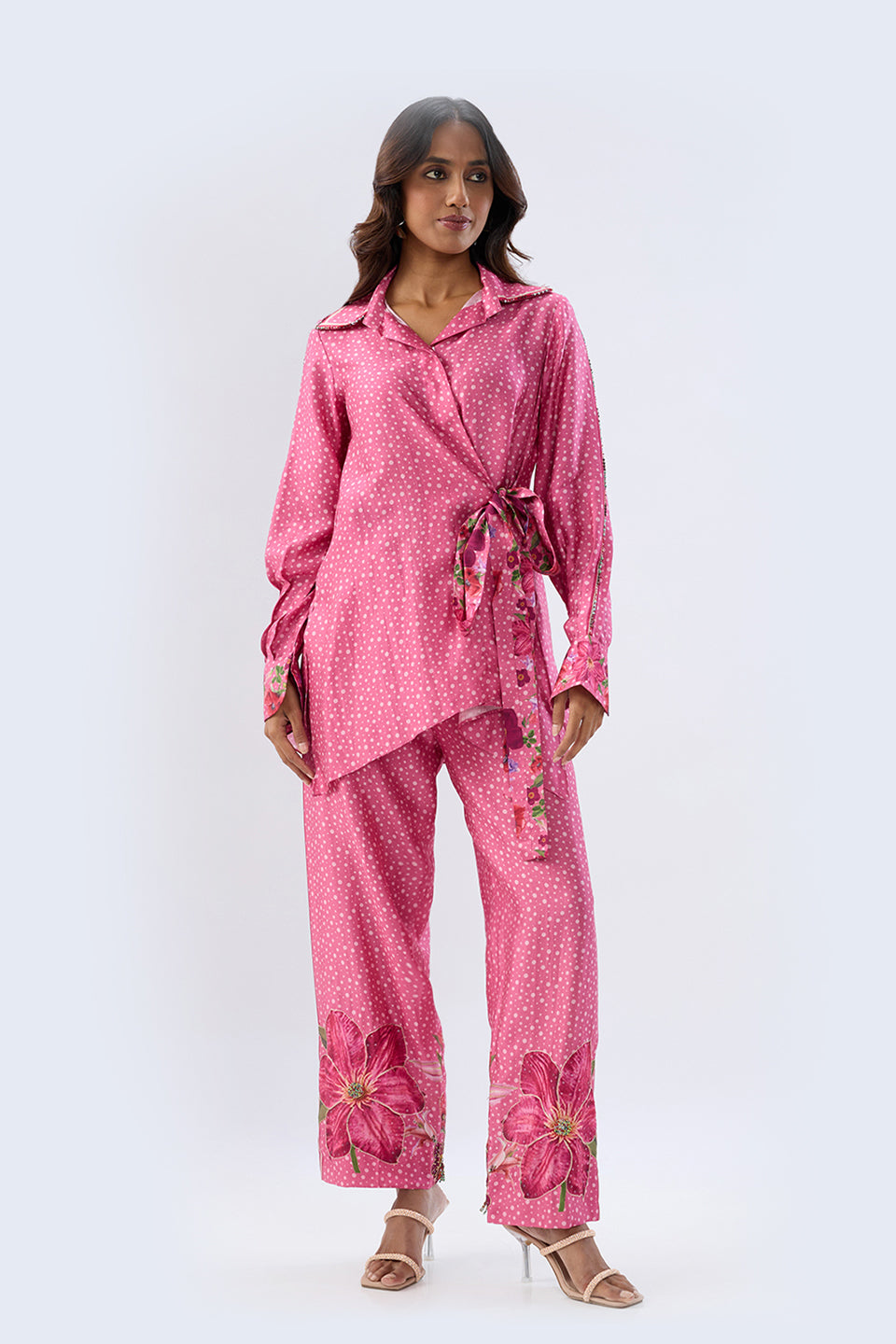 Blossom Pink Polka Long Co-ord Set