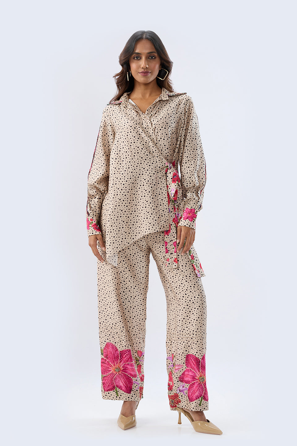 Blossom Ivory Polka Long Co-ord Set