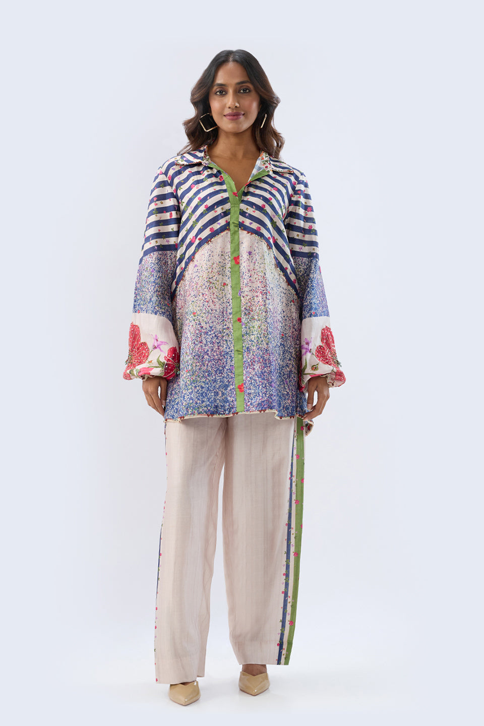 Blossom Blue Striped Co-ord Set