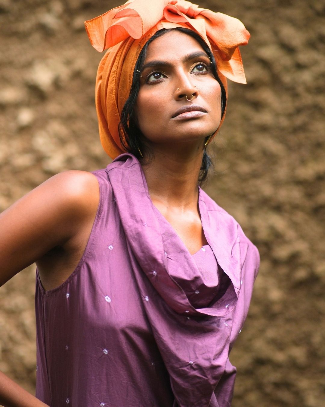 HAND EMBROIDERED COWL DRESS