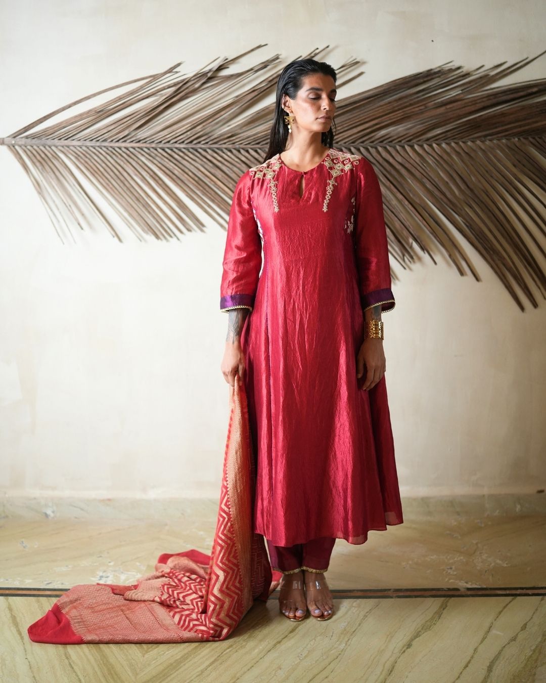 HAND EMBROIDERED KURTA WITH PANTS