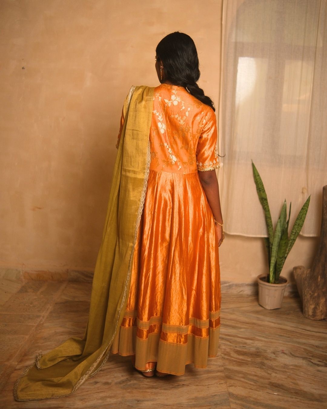 HAND EMBROIRDERED FLORAL BROCADE KURTA