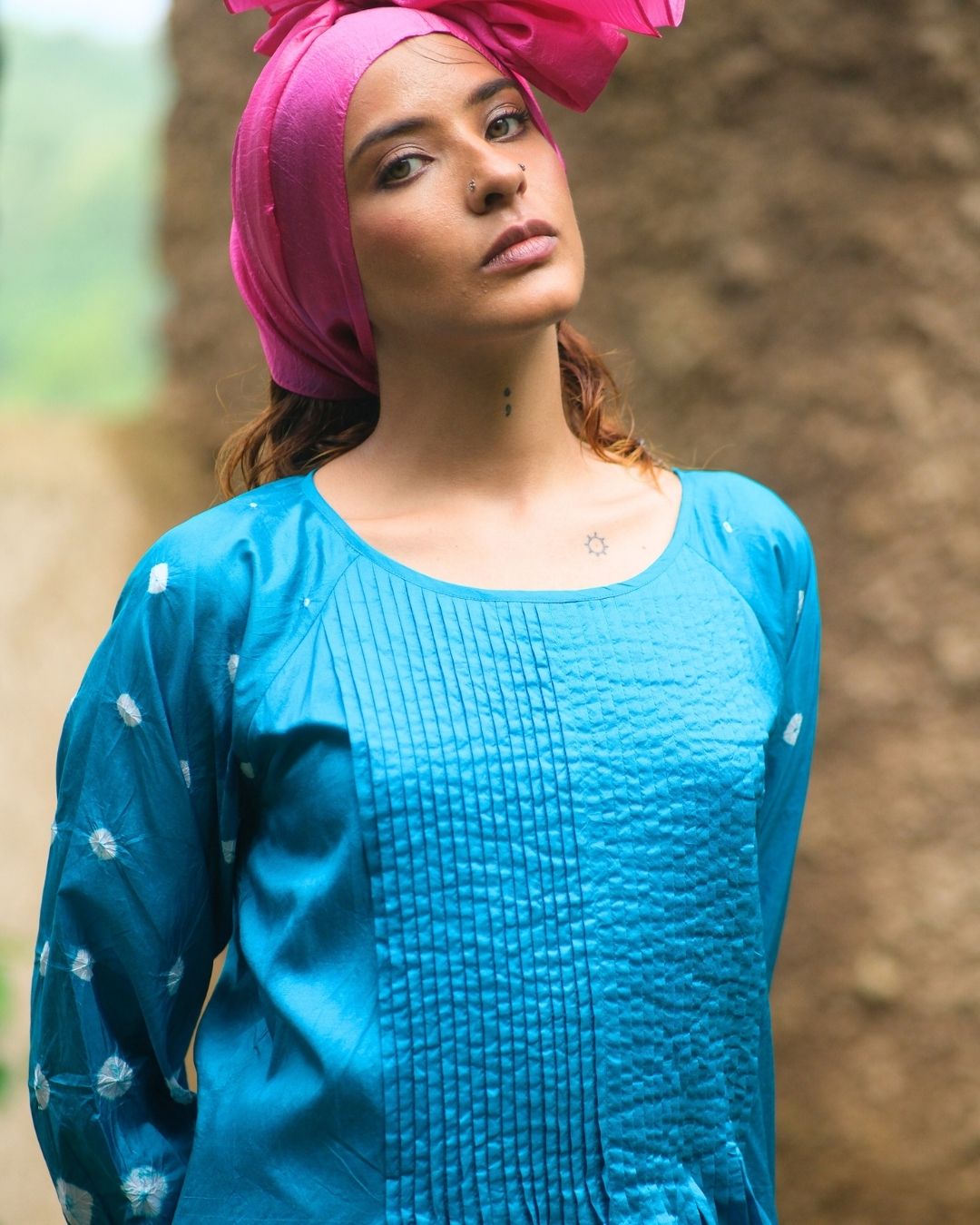 BANDHANI PINTUCK DRESS