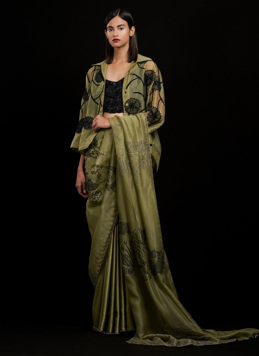 Jade BLK Silk Organza Jacket