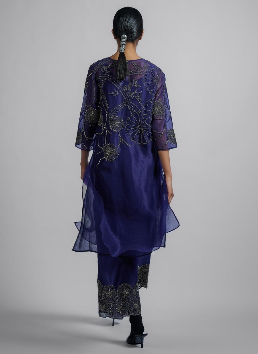 Purple SLV Silk Organza Kurta