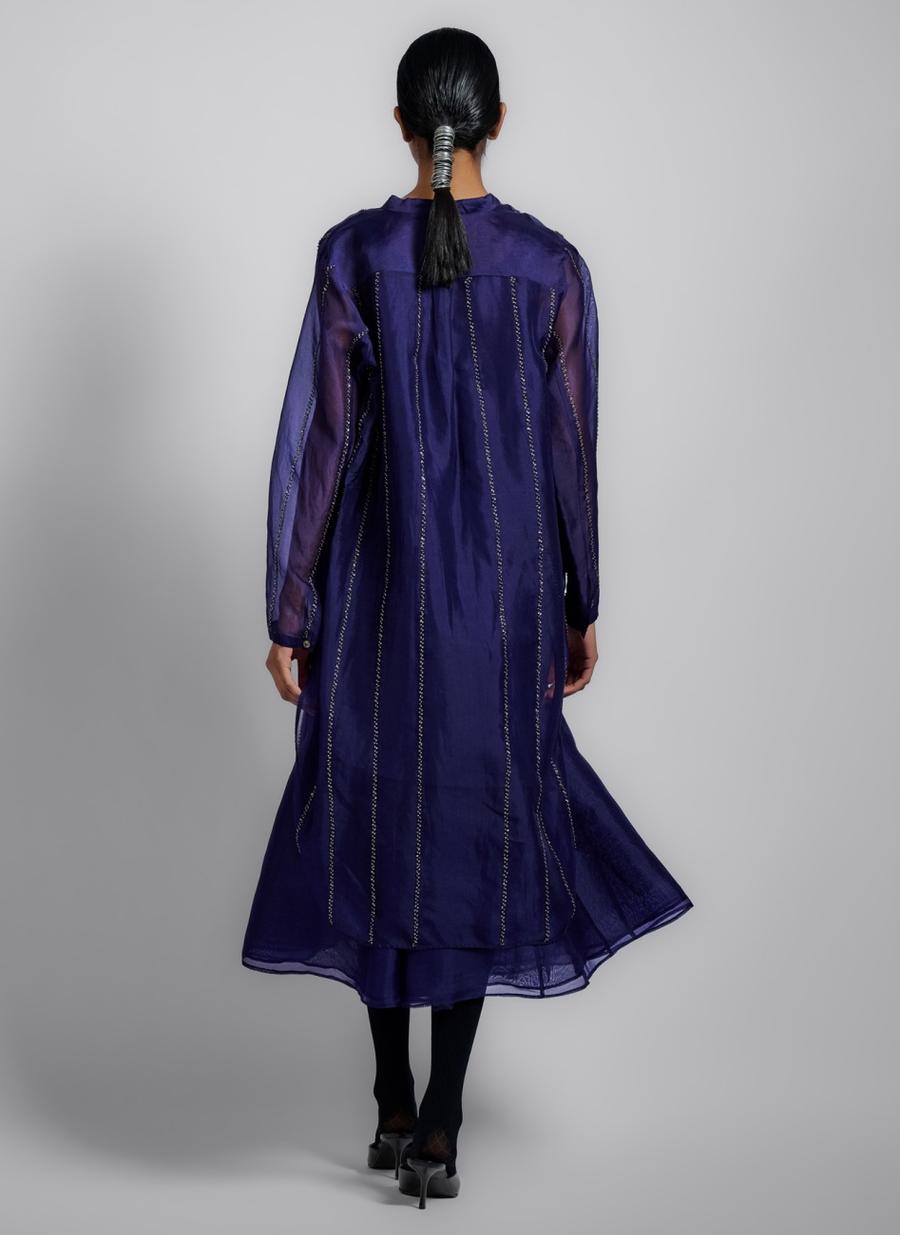 Purple Silk Organza Skirt