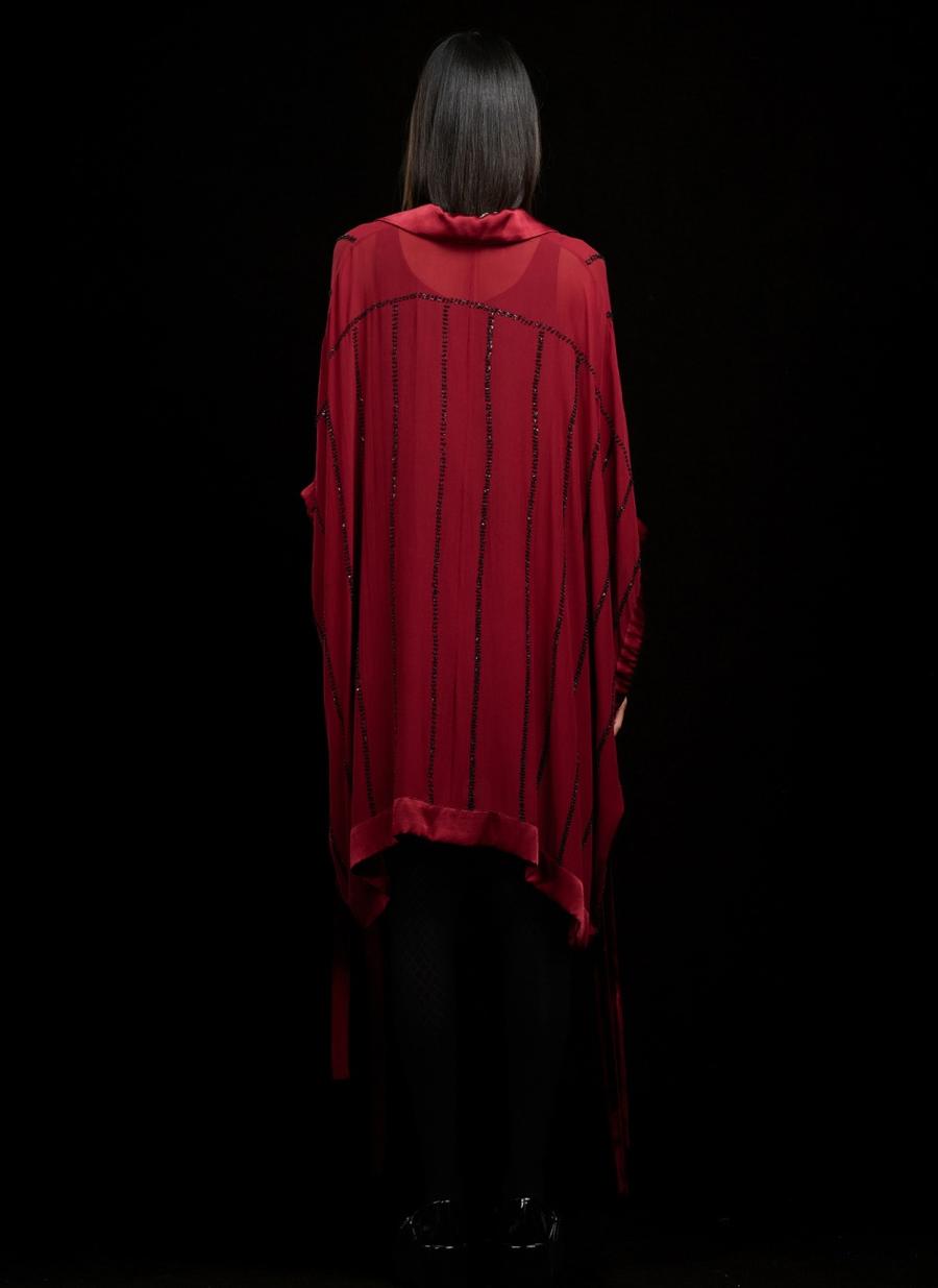 Ruby BLK Silk Georgette & Silk Satin Tunic