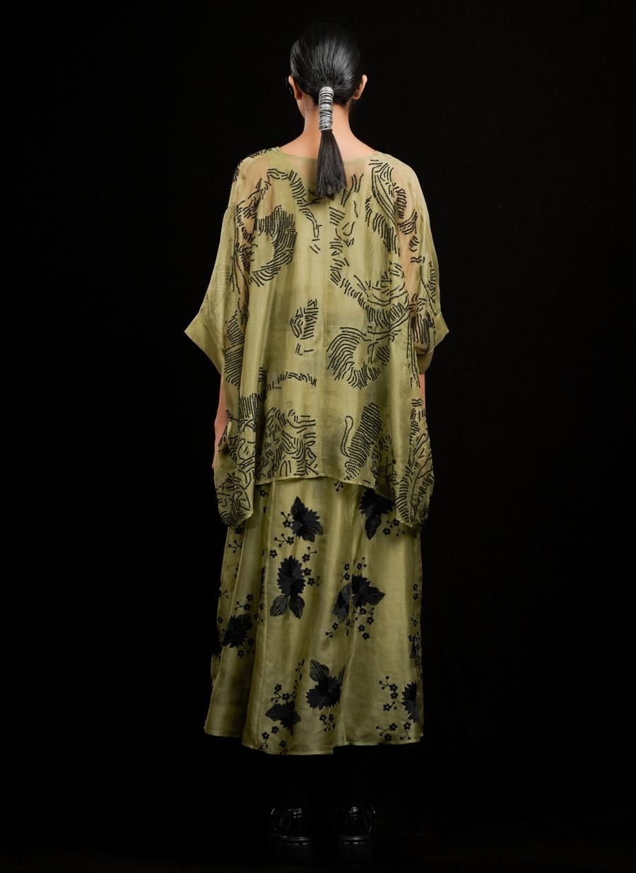 Jade BLK Silk Organza Skirt