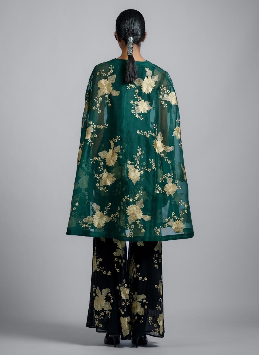 Emerald DN Silk Organza Cape