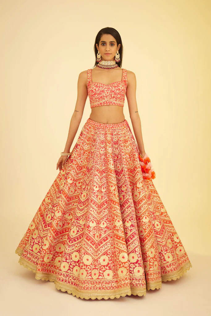 Poppy Red Lehenga Set