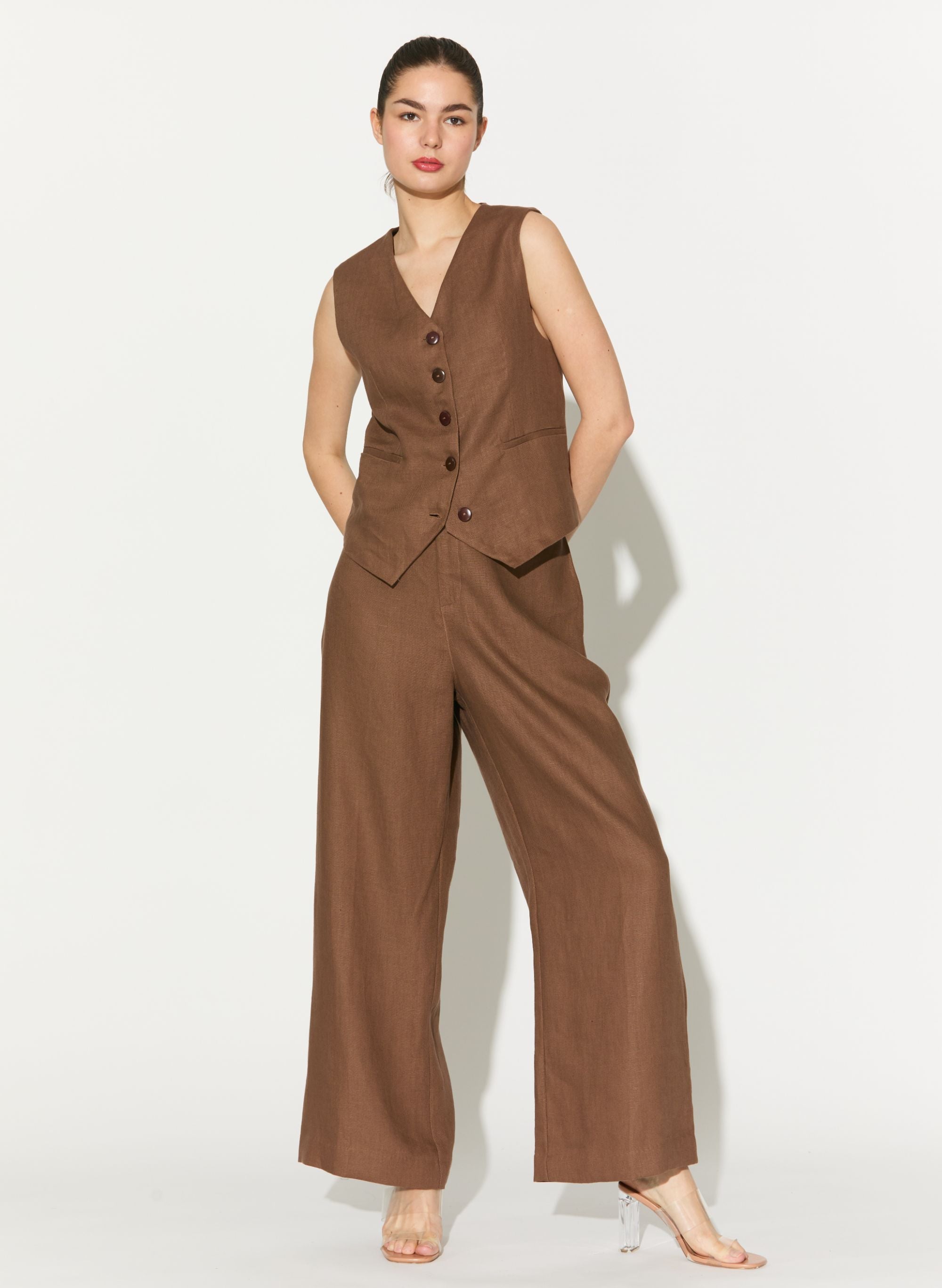 Brown Plain Pants