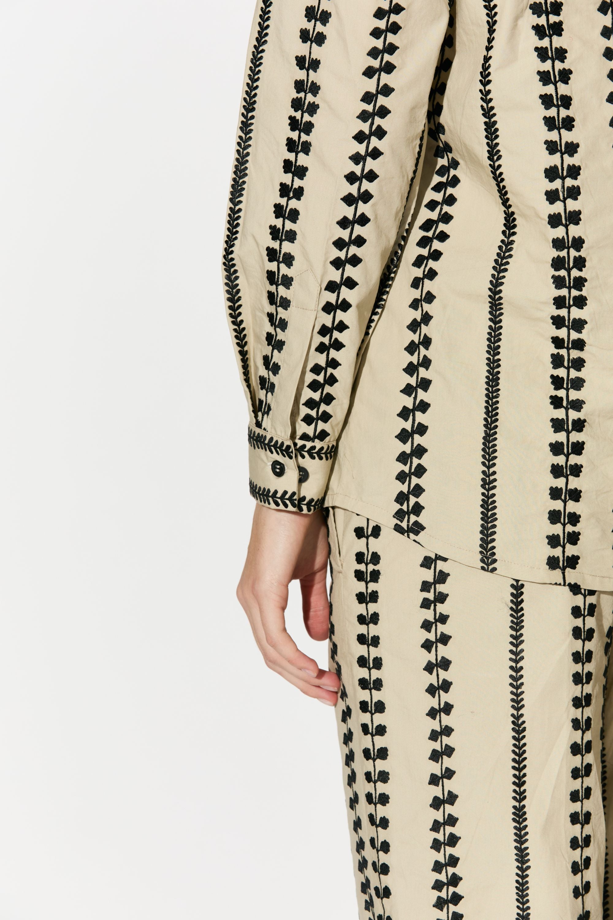 Beige Embroidered Shirt