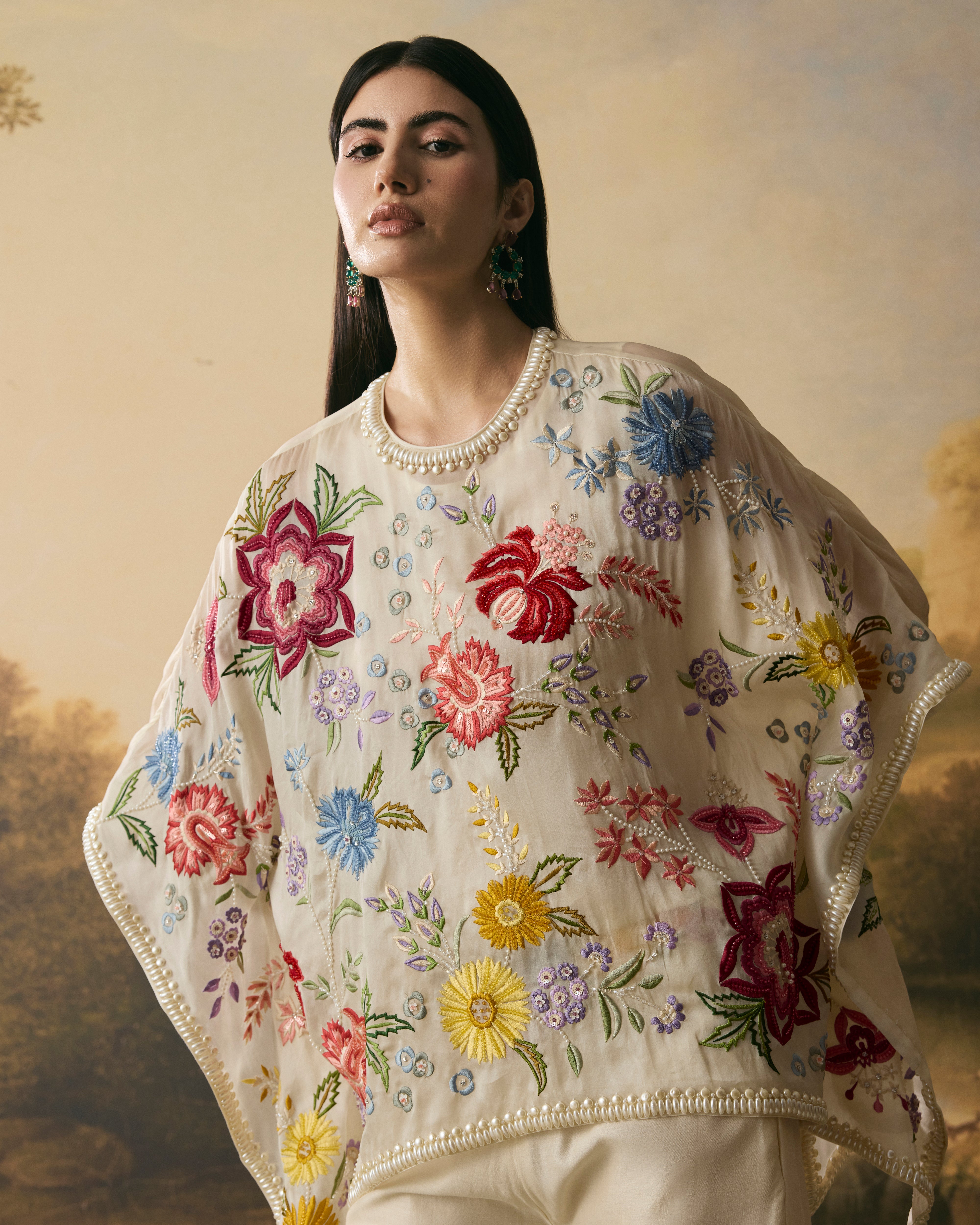 IVORY FLORAL BLOOM SHARARA