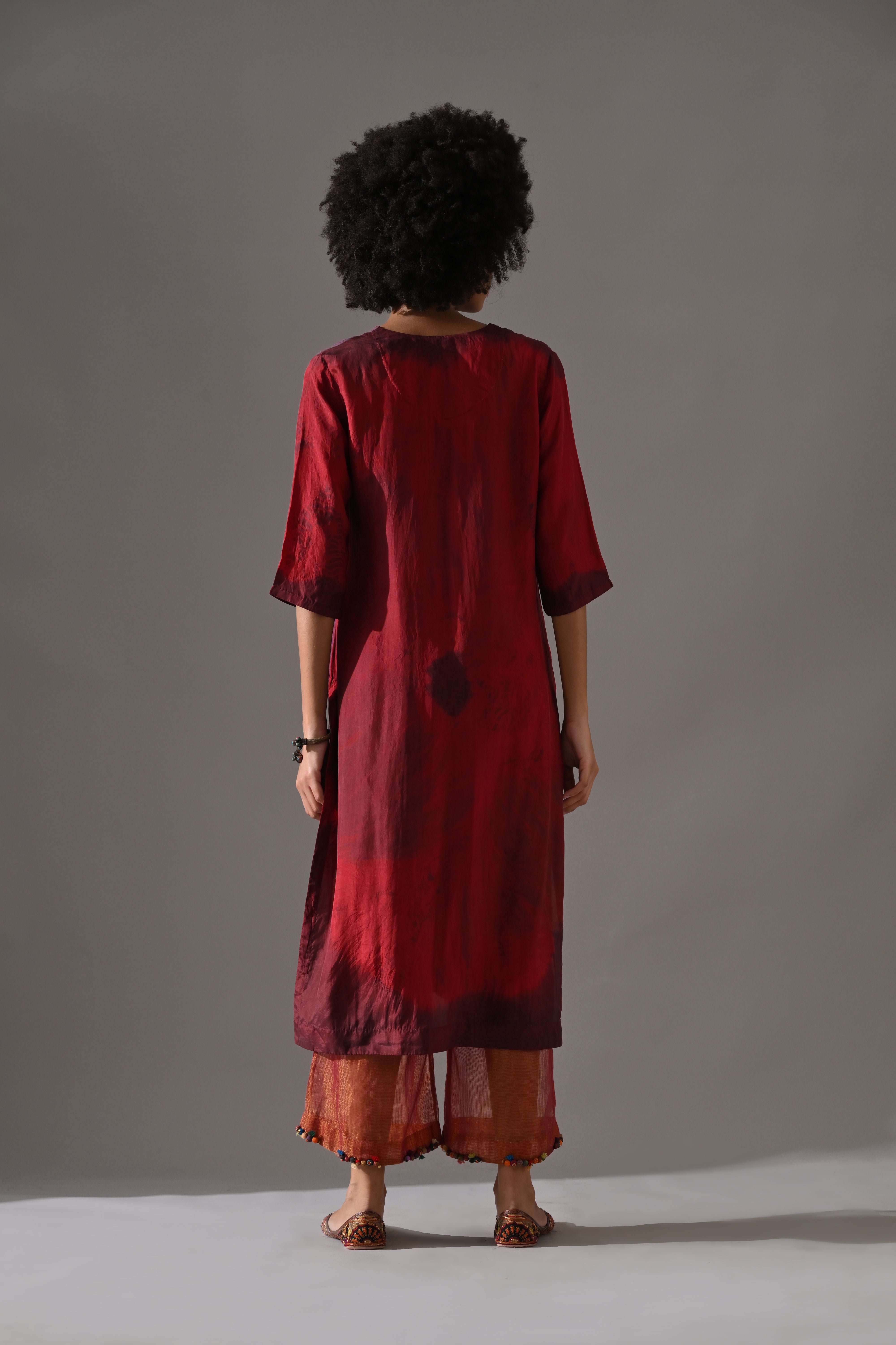 Multi Patchwork and Placement Tie Dye Kurta Set