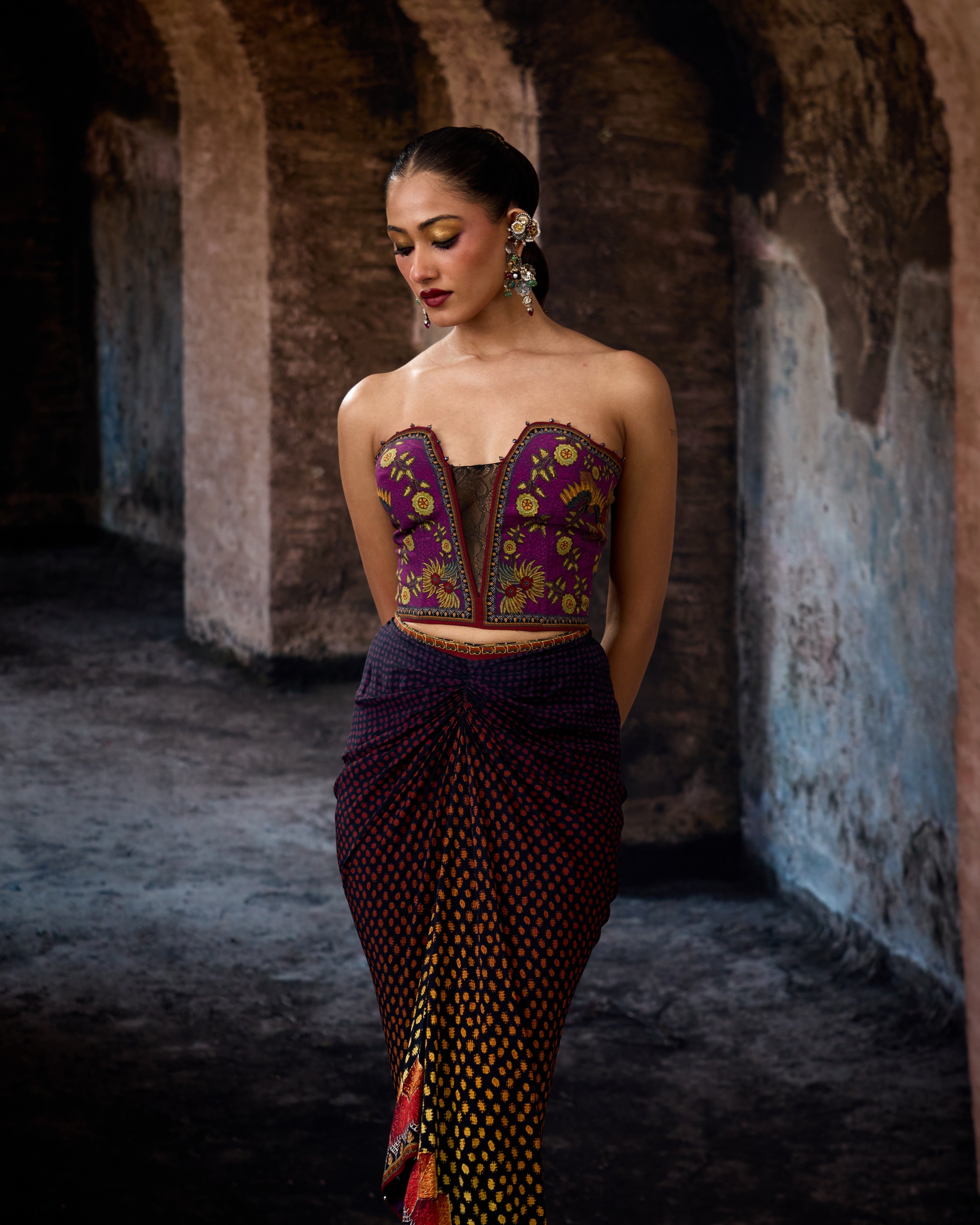 Bethari : Jannat/Corset/Draupati - Plum/Gold