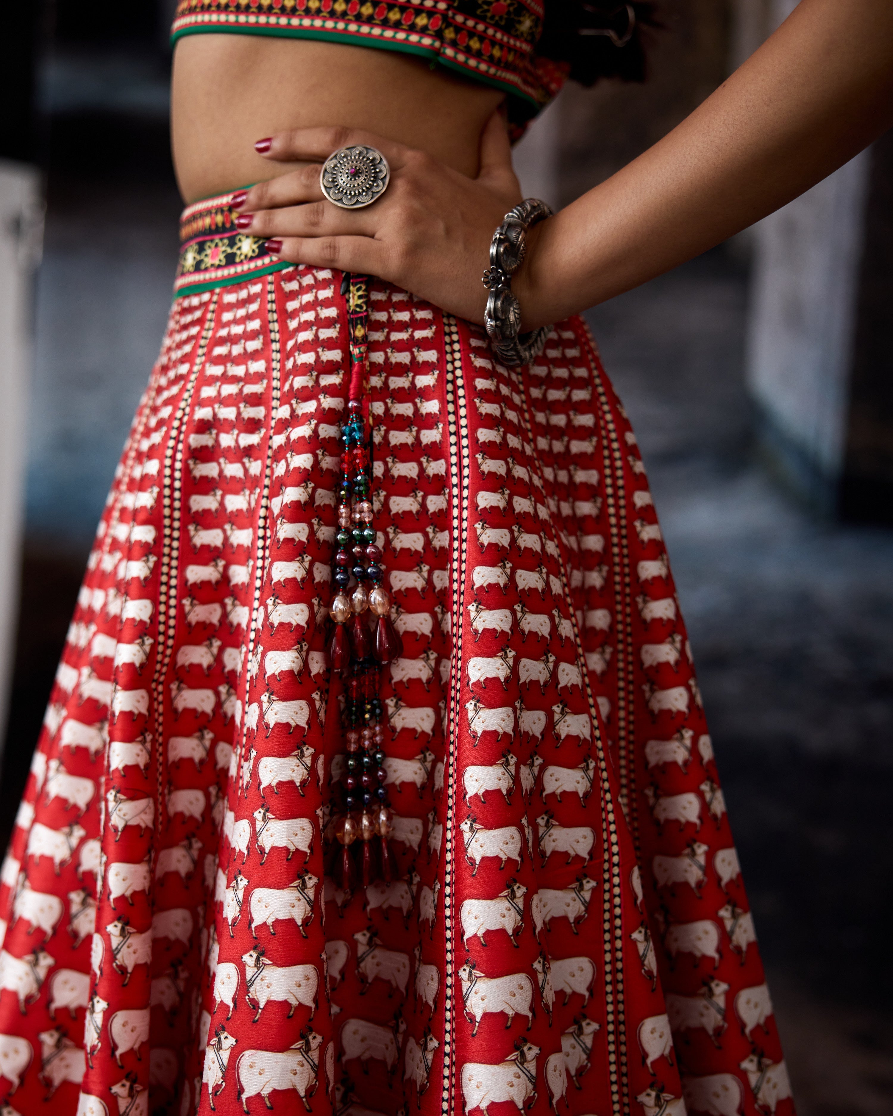 Bethari : Leela - Red/Emerald