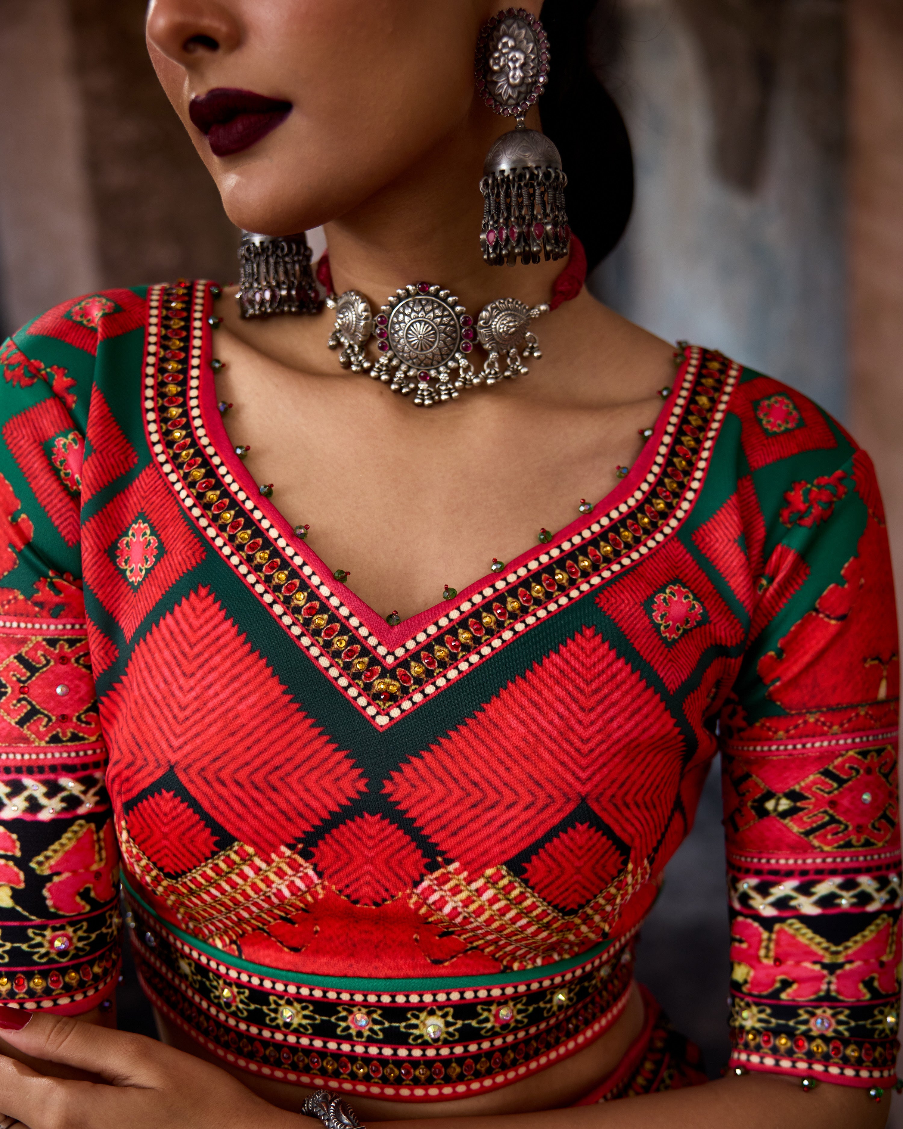 Bethari : Leela - Emerald/Red