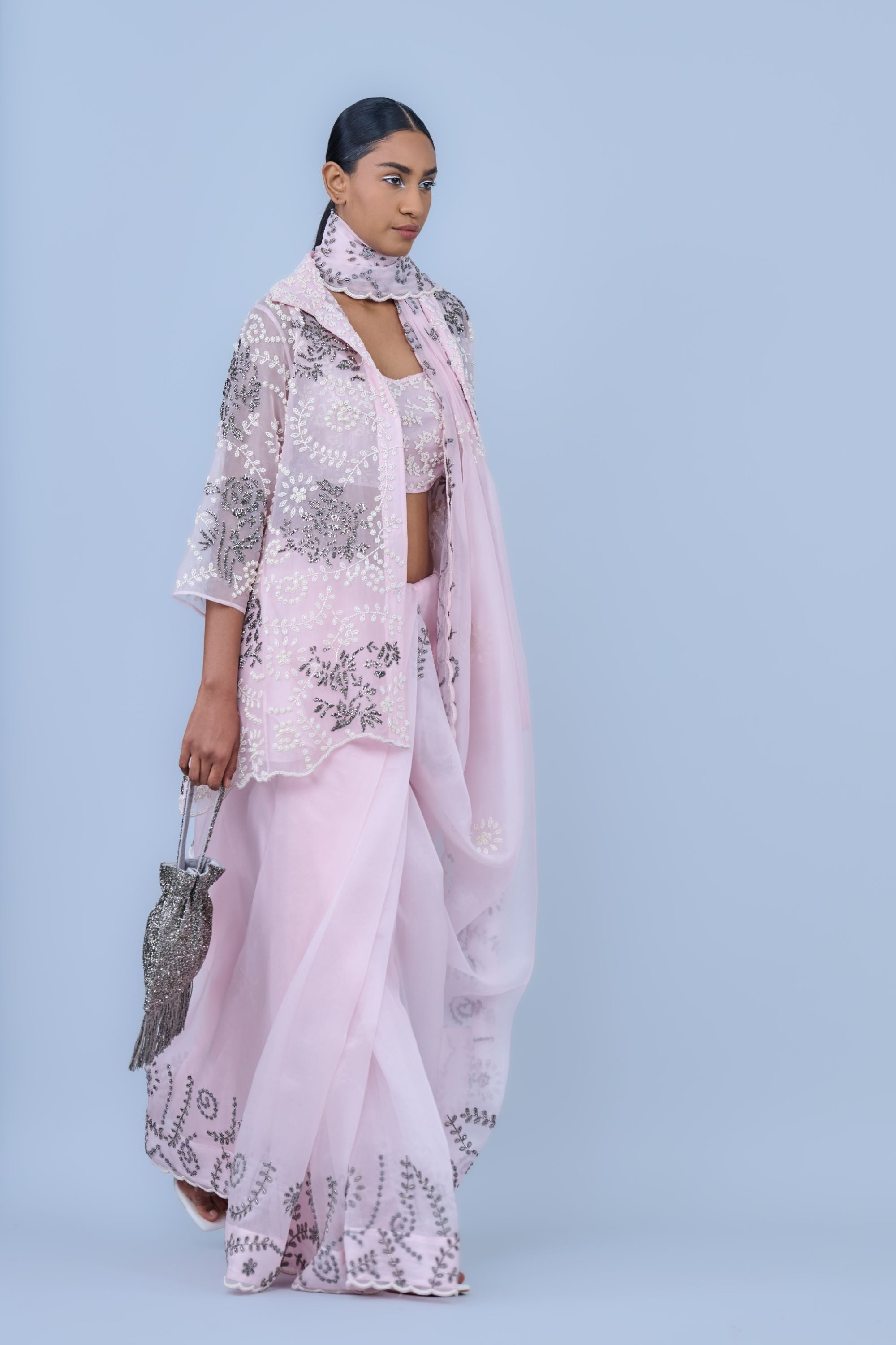 Powder Ec Silk Organza Blouse