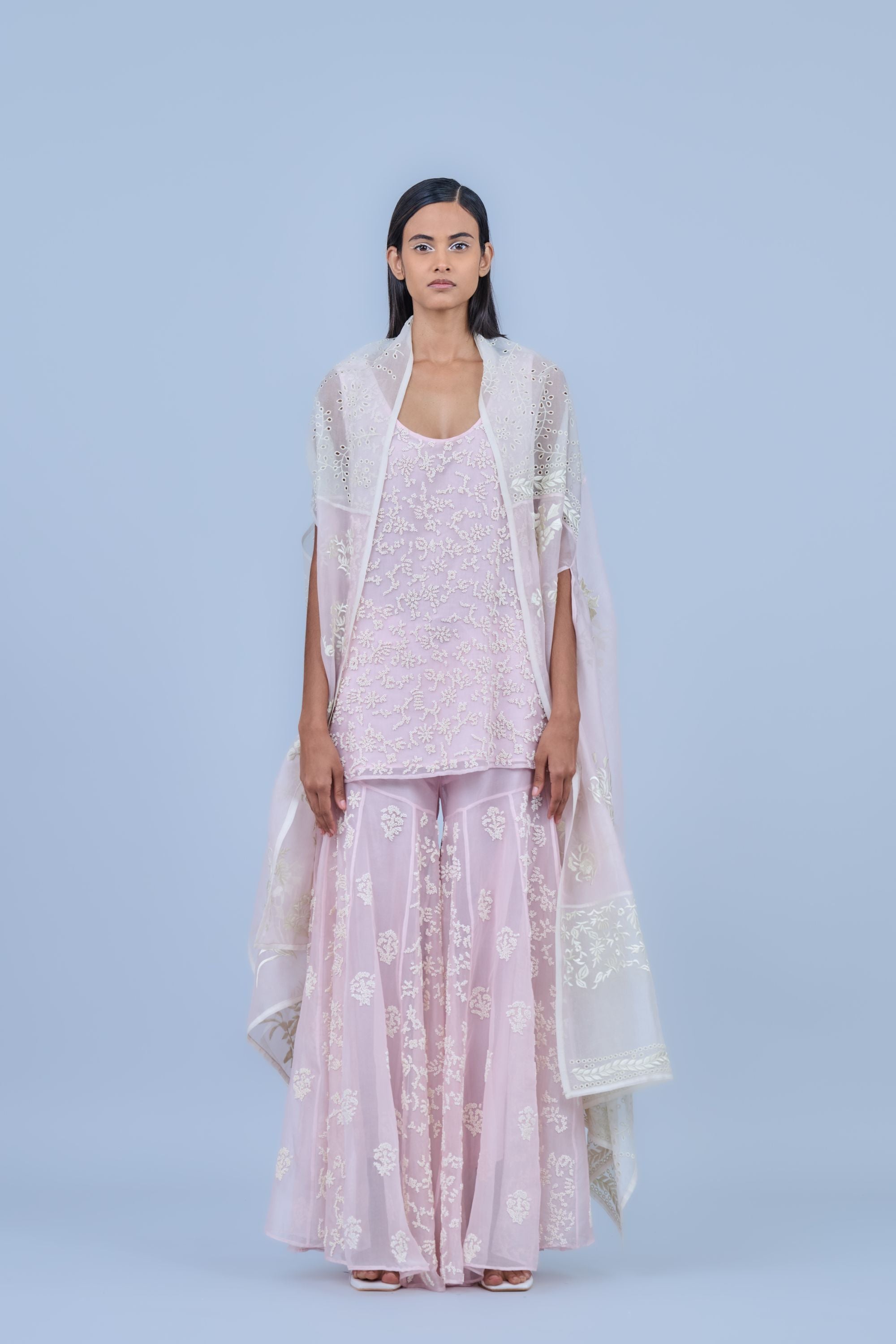 Powder Ec Ec Silk Organza Cape