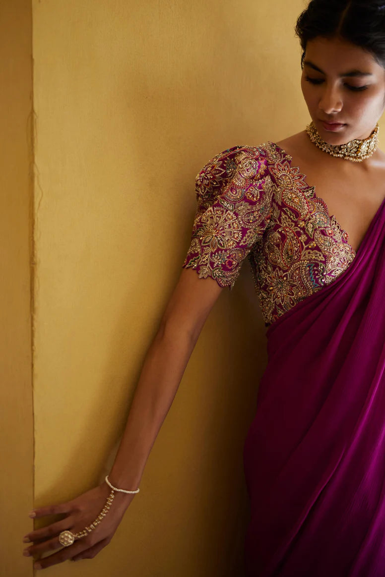 Ahilya Ruffle Lehenga Saree Set