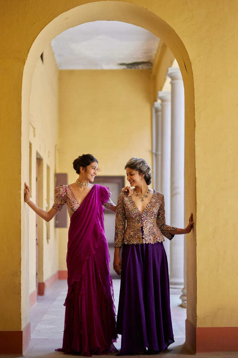 Deep Violet Alka Jacket Set